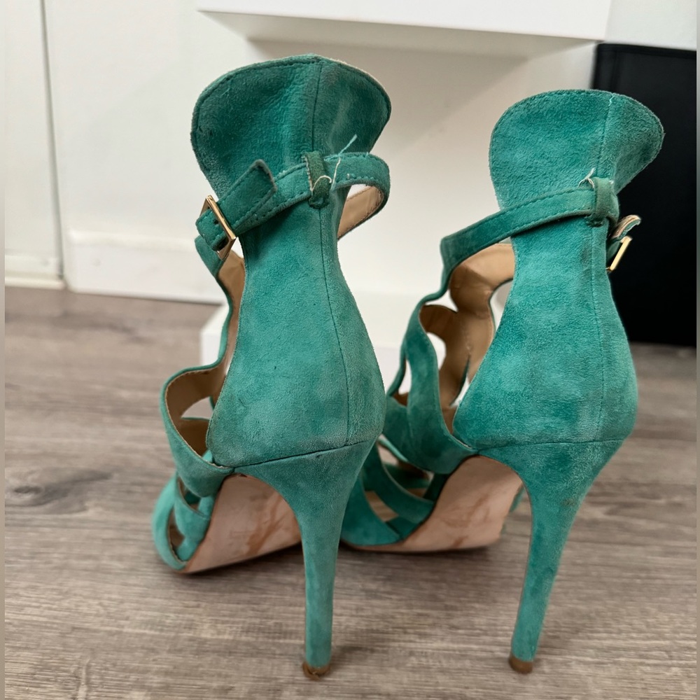 Zara Turquoise Cut out Heels - Picture 8 of 9
